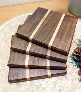 Ensemble de sous-verres en bois naturel pour verres à boire Protection de table pour tout type de table Ensemble de sous-verres en bois - Product Image 1