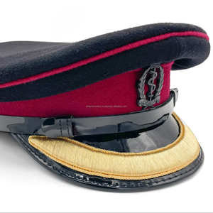 Casquette brodée à la main, chapeau d'uniforme marine personnalisé, bordure argentée, couvre-chef professionnel pour tenue de cérémonie en provenance du Pakistan - Product Image 1