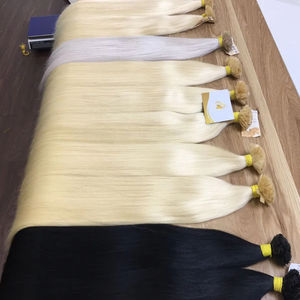 Vente en gros Extensions de cheveux humains vietnamiens à pointe plate alignée sur les cuticules saines à la kératine 100% pour les salons - Product Image 1