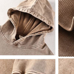 Sudadera con capucha de gran tamaño con lavado ácido gris pesado - Product Image 2