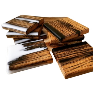 Source Epoxy Resin Square coaster Best Quality Handicrafts Epoxy Resin Acacia Wood Coaster Handmade Wooden Drink Tea Coaster - Product Image 5