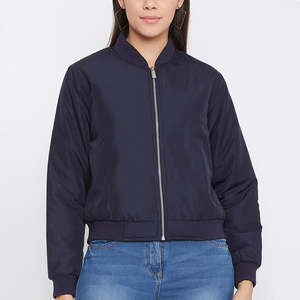 Blouson aviateur tendance pour femme, style streetwear, imprimé, rembourrage en coton, fermeture éclair sur le devant, vêtements de sport, couleur unie, prix d'usine - Product Image 1
