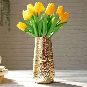 Vases à fleurs durables en métal fabriqués à la main en finition artistique Idéal pour la décoration de la maison Tables de mariage Bureaux Vases - Product Image 2