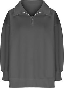 Suéter Holgado de Manga Larga con Cierre, Tejido de Rizo, Resistente al Viento, Antibolitas, para Invierno/Otoño/Primavera, con Logotipo Frontal, para Mujer - Product Image 3