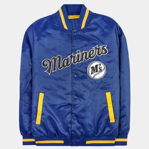 Chaqueta Universitaria de Satén Premium al por Mayor con Logotipos Bordados, Acabado Brillante Ligero para Hombre y Mujer - Product Image 2