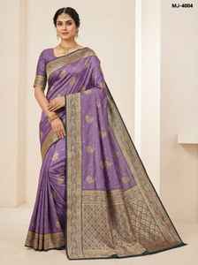 ชุดส่าหรีผ้าซาตินสวยงามสำหรับผู้หญิงรุ่นล่าสุด พร้อมเสื้อผ้าที่ทำจากผ้าเนื้อเรียบ ตกแต่งด้วยงานปักขอบด้วยด้ายซารี เหมาะสำหรับงานแต่งงาน - Product Image 2