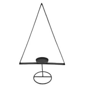 Soporte de pilar de vela de diseño clásico hecho a mano, madera de aluminio niquelado negro para decoraciones navideñas para el hogar - Product Image 3