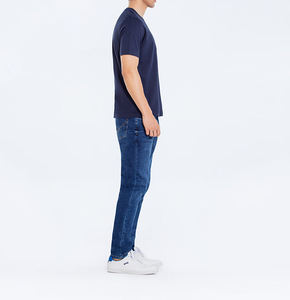 T-shirt surdimensionné à col rond et manches courtes en coton 100% noir, design personnalisé, épaules tombantes, pour hommes - Product Image 4