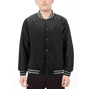 Customizable High Quality Men's Varsity Jackets Classic Button Fleece Ribbed Collar Winter OEM High-Breathable <b>Stand</b> Out Jacket - Product Image 3