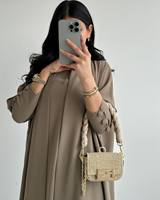 Abaya de Prière Turque de Luxe en Soie Satinée Anti-Plis Faite à la Main de Haute Qualité pour Femme Petite Taille, Toutes Saisons, Vente en Gros, Dubaï