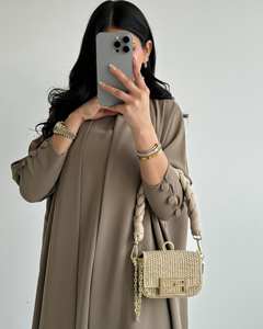 Wholesale Custom Luxury Silk Satin Anti-Wrinkle Handmade High Quality All Seasons Abaya Women Petite Turkish Islamic <b>Dress</b> Long - Product Image 4