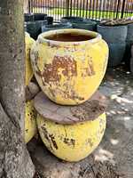 1. POTS créatifs bon prix bonne qualité jardinières d'extérieur rondes et carrées colorées et brillantes du VIETNAM jardin de poterie