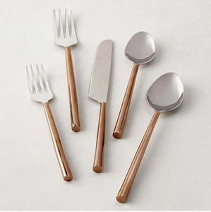 Ensemble de couverts en acier inoxydable Poignée en forme de feuille forte Caractéristique écologique ensemble de couverts en acier miroir - Product Image 4