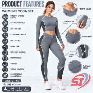 Custom Women Coral Yoga Set Performance Crop <b>Top</b> and High Waist Contour Leggings Gym Set Criss <b>Cross</b> Strap Textured Seamless - Product Image 5