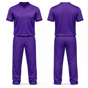 Uniforme de Cricket Morado con Logotipo Personalizado, Conjunto de Camiseta y Pantalones de Cricket con Patrón Tonal Sublimado y Transpirable para Hombre, Ropa Deportiva de Equipo - Product Image 3