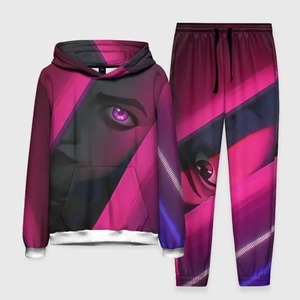 Hot Anime Arcane League Jinx Winter Hoodies Set 3D Print Hombre Mujer Chándal Sudadera con capucha + Pantalones 2PCS Adult Pullover 100% Algodón - Product Image 6