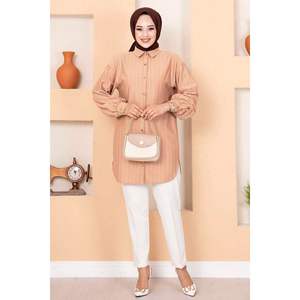 Chemise Hijab rayée légère pour garçons et filles Style tissé décontracté en coton et polyester de haute qualité pour toutes les saisons - Product Image 2