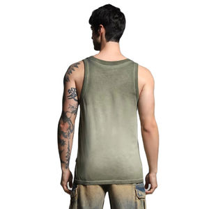 Camiseta sin mangas para hombre con efecto lavado ácido, estilo urbano, informal, para gimnasio, proveedor mayorista OEM ODM - Product Image 4