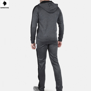 ชุดกันเหงื่อสำหรับวิ่งแนววินเทจของผู้ชายชุดกีฬาแบบ2ชิ้นชุดวอร์มลำลองสไตล์แบนด้านหน้าแบบลำลองลายขนสัตว์สำหรับกิจกรรมกลางแจ้ง - Product Image 4