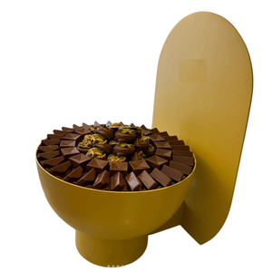 Great Quality <b>White</b> & Orange Metal Bowl With Handle Attractive Home Decorative <b>Chocolate</b> Server Bowl For Weddings Usage - Product Image 4