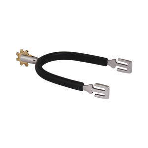 Vástago rectangular cónico para caballeros de alta calidad SB Rowel Safety Spurs Acero inoxidable con productos para caballos cubiertos de goma - Product Image 1