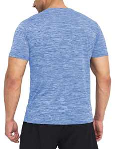 Vente en gros 100% coton T-shirts de gym ajustés pour hommes Tendance Neck Fitness Muscle Training Vêtements d'entraînement Vêtements d'exercice - Product Image 2