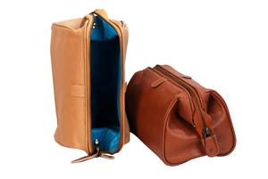 Neceser de cuero genuino con logotipo personalizado, bolsa de cosméticos con cremallera de gran capacidad, promoción al por mayor - Product Image 2