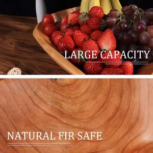 Grand bol en bois créatif fait à la main en bois sculpté bols à fruits bols en bois pour décor clé snack stockage (12 "-14") - Product Image 3