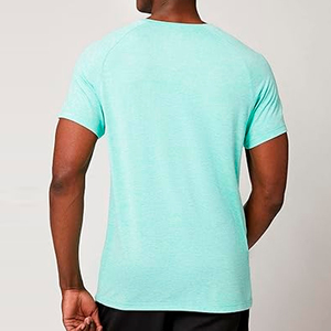 เสื้อยืดออกกำลังกายระบายอากาศได้ดีสำหรับผู้ชายเสื้อยืดออกกำลังกายรัดรูปผ้าฝ้ายไมโครไฟเบอร์100% เสื้อยืดออกกำลังกายสั่งทำโลโก้ได้ - Product Image 6