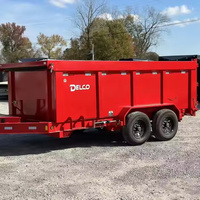 Remorque à benne basculante robuste AMP 7x14 à côtés hauts avec système hydraulique, utilisation agricole, construction en acier, garantie de 4 ans
