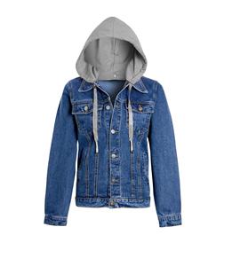 <b>Hoodie</b> Denim Jackets Stretchable Wholesale Fashion Casual Motorcycle Jacket Vintage Acid Washed Denim Jean Jacket for Men - Product Image 1