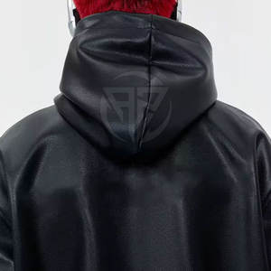 Sudadera con Capucha de Cuero para Hombre de Lujo para Invierno - Diseño Sólido, Interior Suave Ecológico y Corte Contemporáneo con Apariencia Premium - Product Image 4