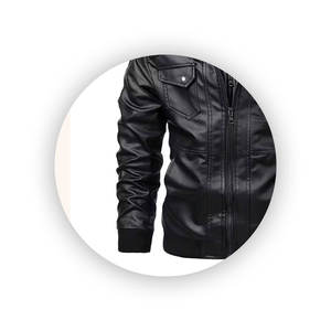 Veste de moto en cuir respirant à col montant de qualité supérieure, écologique, imperméable, conception personnalisée pour l'hiver en plein air - Product Image 3