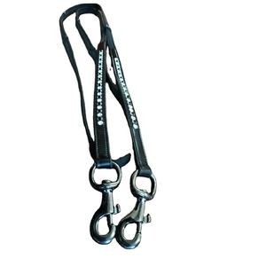 Rênes de cheval occidentales en cuir avec boucle en laiton cristallisé, durables, de haute qualité, portables, blanches et noires, équipement équestre - Product Image 6