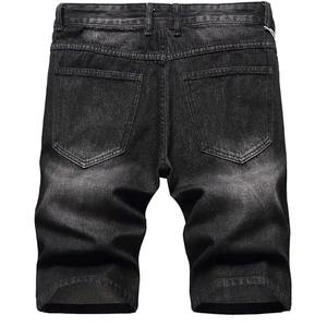 Pantalones cortos de mezclilla de verano personalizados de alta calidad para hombre, moda callejera, estilo informal, cintura elástica, cremallera, poliéster, OEM, ODM disponible - Product Image 6