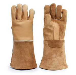 Guantes profesionales de soldadura TIG ignífugos de 14 pulgadas, cuero partido suave para soldadura de chapa y tubería - Product Image 5