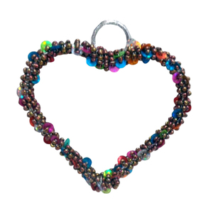 Coeur Tenture Murale Décor Artisanat Fer/Perles Suspendus Nickelage pour La Maison Et La Décoration De Noël À La Main - Product Image 6