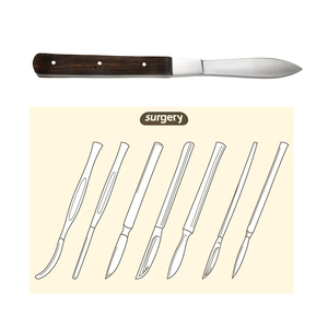 Couteaux Post Mortem avec manche en bois 140mm/29cm Instruments chirurgicaux en acier inoxydable fabriqués - Product Image 4