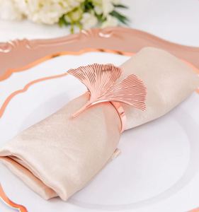 Nouvel Arrivage Rond de Serviette Design Feuille d'Or Rose Fantaisie Réglage de la Table Porte-Serviettes Décoratif au Prix de Gros - Product Image 2