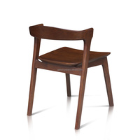 Silla de comedor de madera de teca maciza de estilo escandinavo, silla de café para uso doméstico en la cocina, Color marrón