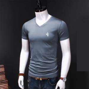 เสื้อยืดโพลีเอสเตอร์แขนสั้นสำหรับผู้ชายสไตล์ไฮสตรีทเสื้อยืดคอกลมปกเสื้อพิมพ์ดิจิตอลลายตัวอักษรตัวเลือกว่างเปล่า - Product Image 2