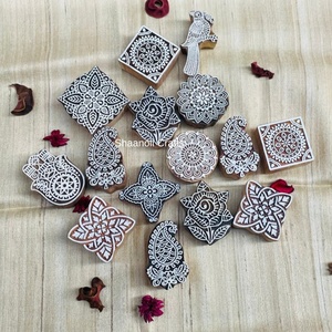 Khối Gỗ In Ấn Gỗ In Ấn Henna Thủ Công Giấy Tem Vải Dệt In Ấn Khối Hoa Động Vật Khắc Tem - Product Image 2