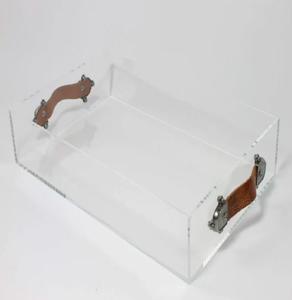 Bandeja de comida acrílica Rectangular Premium Acabado transparente Tamaño personalizado Perfecto para servir en el hogar y la cocina con elegancia - Product Image 1