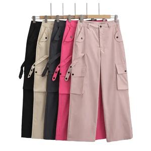 กางเกงขาตรงแบบผูกเชือกสำหรับผู้ชายเอวกลางเอวน้ำหนักเบาระบายอากาศเป็นมิตรกับสิ่งแวดล้อมเสื้อผ้าแนวสตรีทกางเกงทรงขากว้างมีเชือกรูดสำหรับฤดูร้อน - Product Image 5