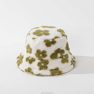 Sombrero de cubo de piel sintética estampado informal de invierno minimalista fresco con protección solar cálido y acogedor estilo de moda callejera de felpa suave - Product Image 2