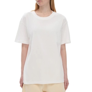 T-shirt de sport fitness en élasthanne, col rond, design uni, vêtements de sport pour la salle de sport, t-shirt personnalisé avec logo pour femmes - Product Image 1