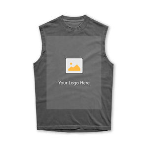 Personnalisé 100% coton sans manches T-shirts impression numérique lavage à l'acide hommes Fitness débardeurs gilet ample surdimensionné Vintage gilet - Product Image 3