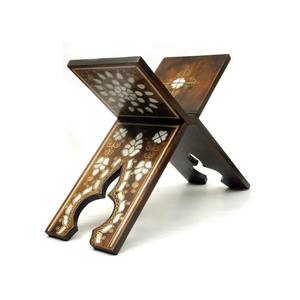 Support de Coran et porte-livre de prière en résine incrustée de nacre, art déco islamique artisanal, cadeau du Ramadan, fait à la main en Inde - Product Image 6