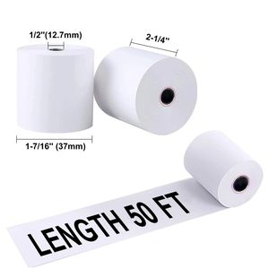 Rollo de papel térmico de 57mm al por mayor, precio competitivo, diseño de embalaje de cajero personalizable para 2 recibos de billetes 1/4x50 en efectivo - Product Image 2