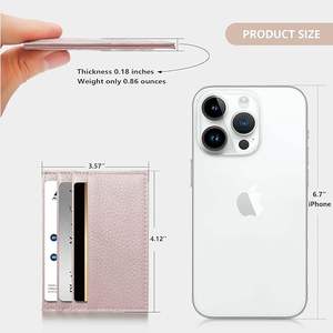 Cartera para tarjetas de crédito, tarjetero, Cartera de cuero genuino para hombres y mujeres con 6 ranuras para tarjetas y 1 Cartera de bolsillo para hombres - Product Image 2